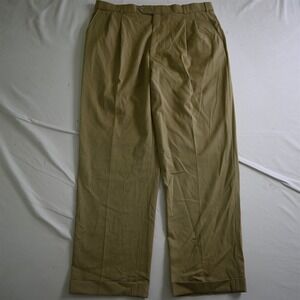 Ballin‎ Classic 38x32 Khaki Pleated Cuffed 100% Wool Comfort Eze Dress Pants